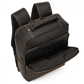 Чоловічий шкіряний рюкзак Fincher темно-коричневий фото