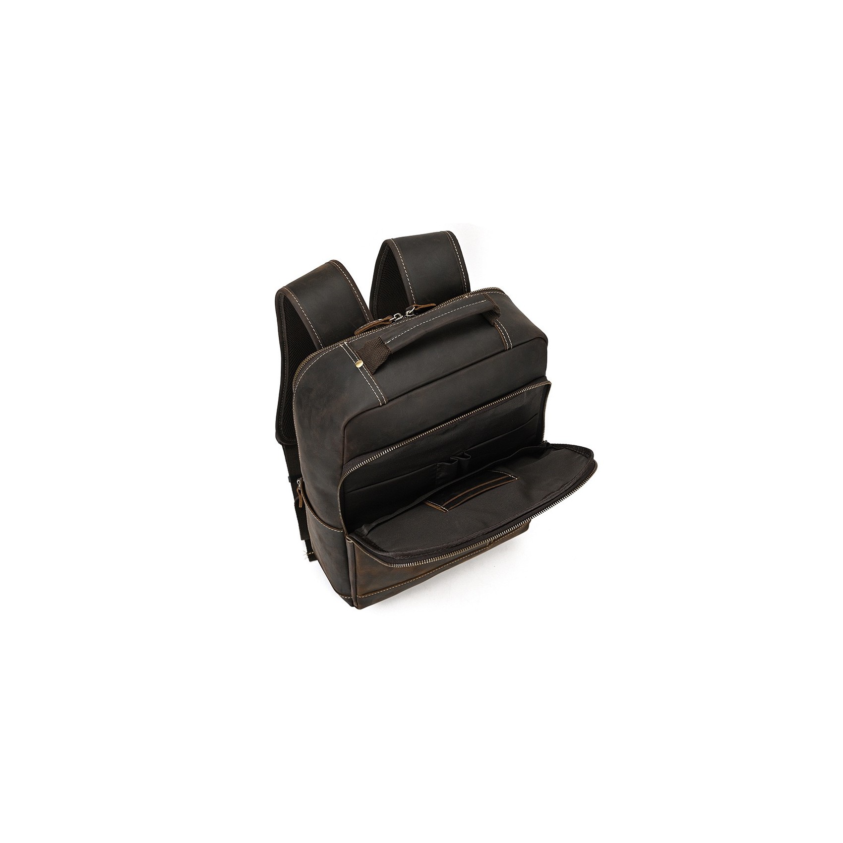 Мужской кожаный рюкзак Fincher темно-коричневый