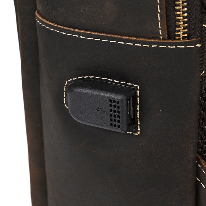 Чоловічий шкіряний рюкзак Fincher темно-коричневий - 22 фото