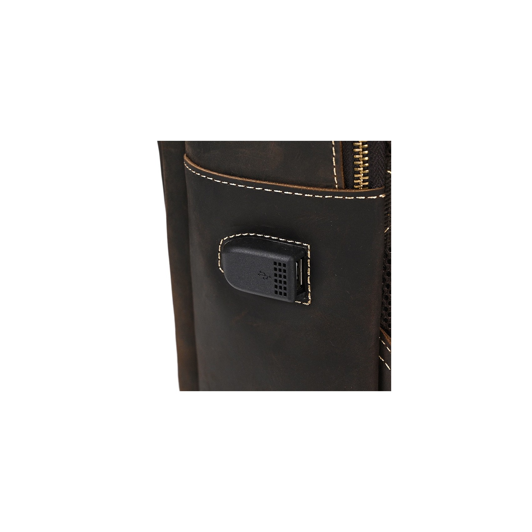 Мужской кожаный рюкзак Fincher темно-коричневый