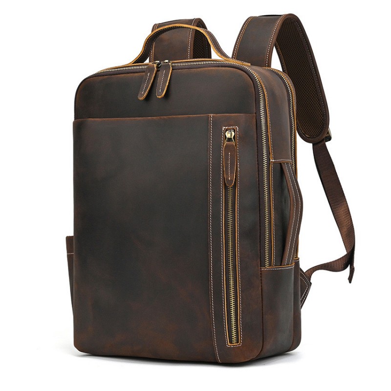 Мужской кожаный рюкзак Portland темно-коричневый фото