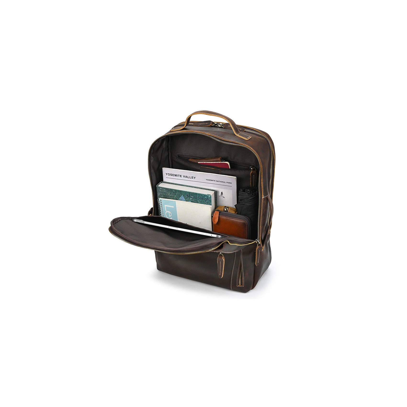 Чоловічий рюкзак шкіряний Portland темно-коричневий