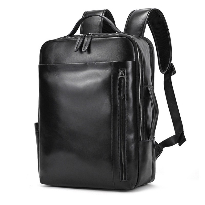 Чоловічий рюкзак шкіряний Portland чорний фото