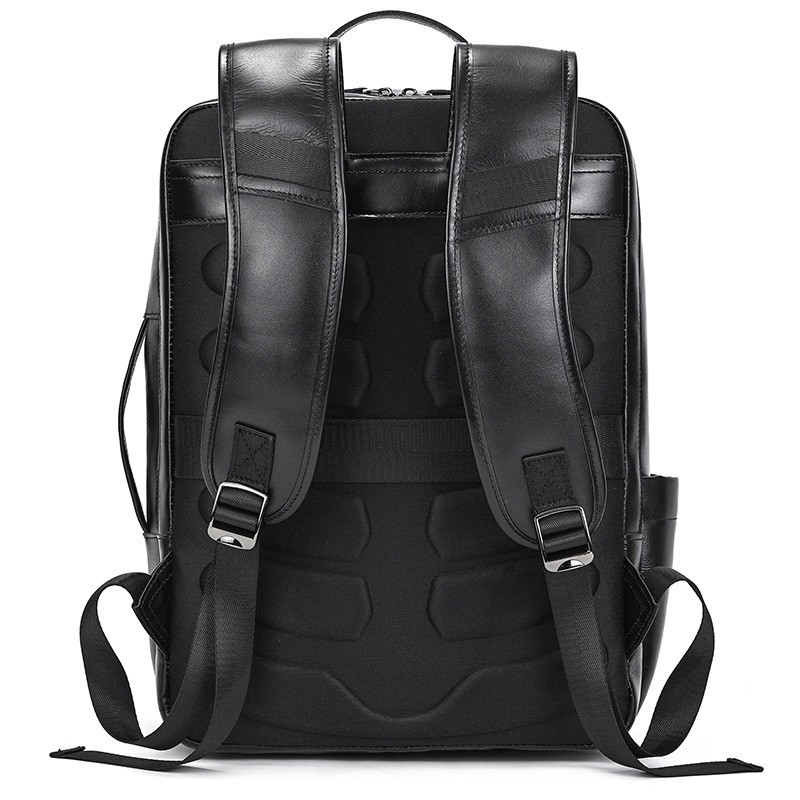 Мужской кожаный рюкзак Portland черный - 4 фото