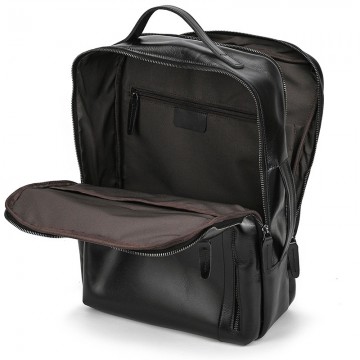 Чоловічий рюкзак шкіряний Portland чорний фото