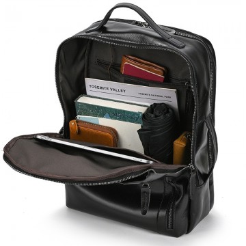 Чоловічий рюкзак шкіряний Portland чорний фото