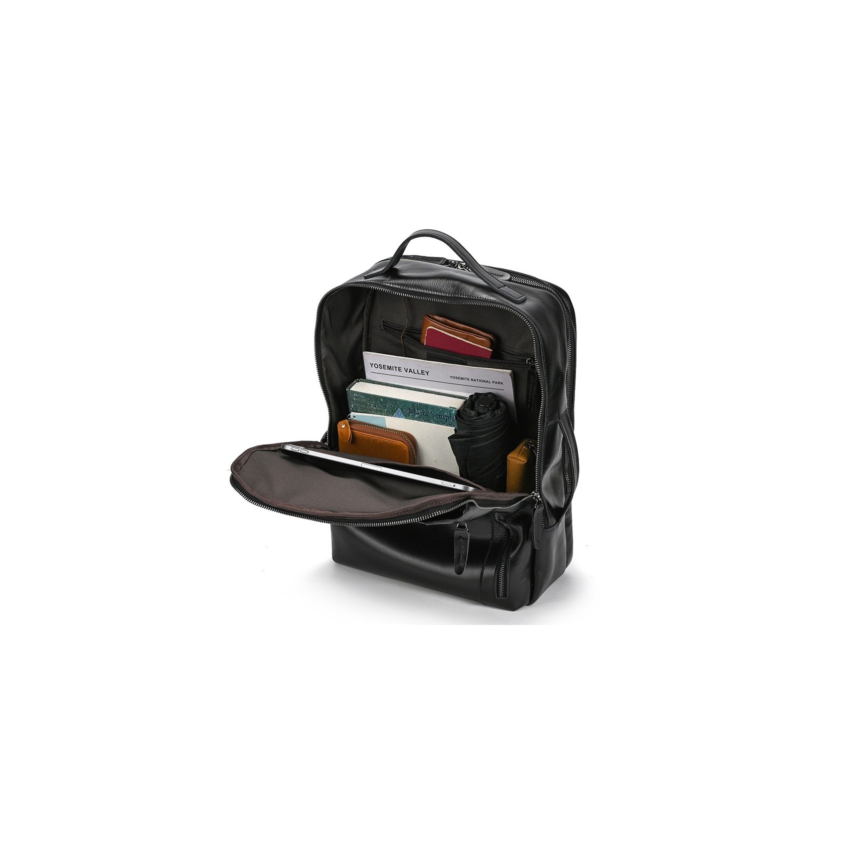 Мужской кожаный рюкзак Portland черный