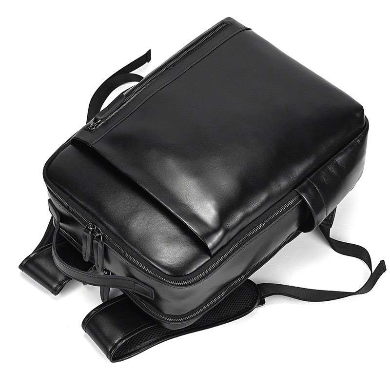 Чоловічий рюкзак шкіряний Portland чорний - 8 фото