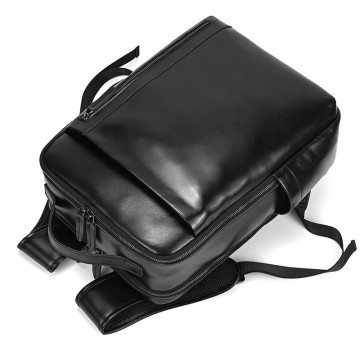 Чоловічий рюкзак шкіряний Portland чорний фото