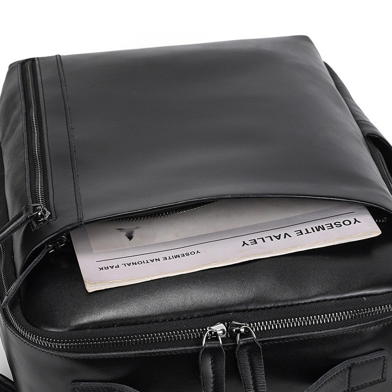 Чоловічий рюкзак шкіряний Portland чорний - 10 фото