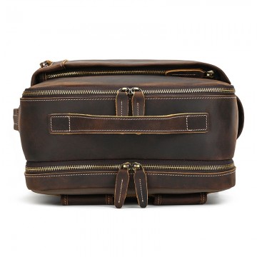 Чоловічий рюкзак шкіряний Portland темно-коричневий фото