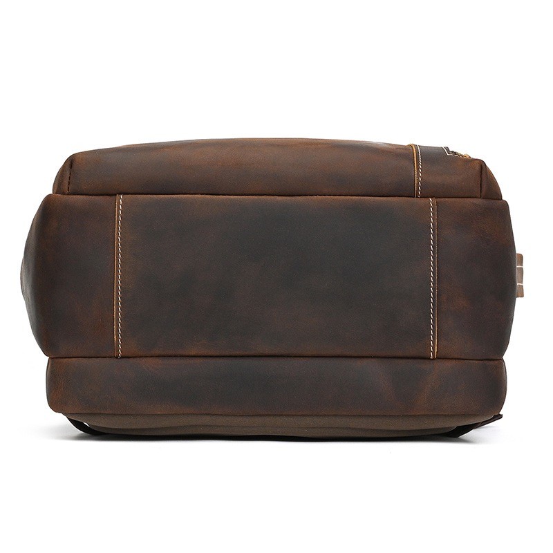 Чоловічий рюкзак шкіряний Portland темно-коричневий - 11 фото