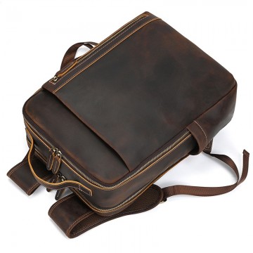 Мужской кожаный рюкзак Portland темно-коричневый фото