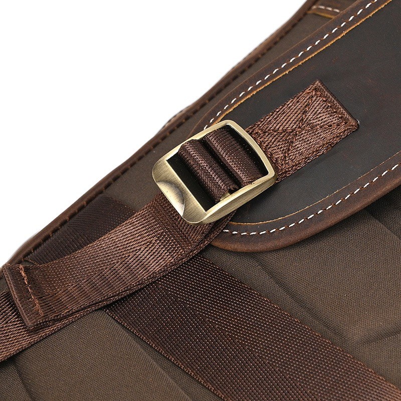 Чоловічий рюкзак шкіряний Portland темно-коричневий - 15 фото