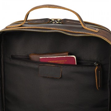 Мужской кожаный рюкзак Portland темно-коричневый фото