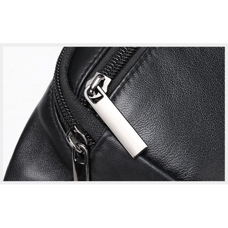 Чоловіча шкіряна сумка бананка на пояс чорна Anderson - 7 фото