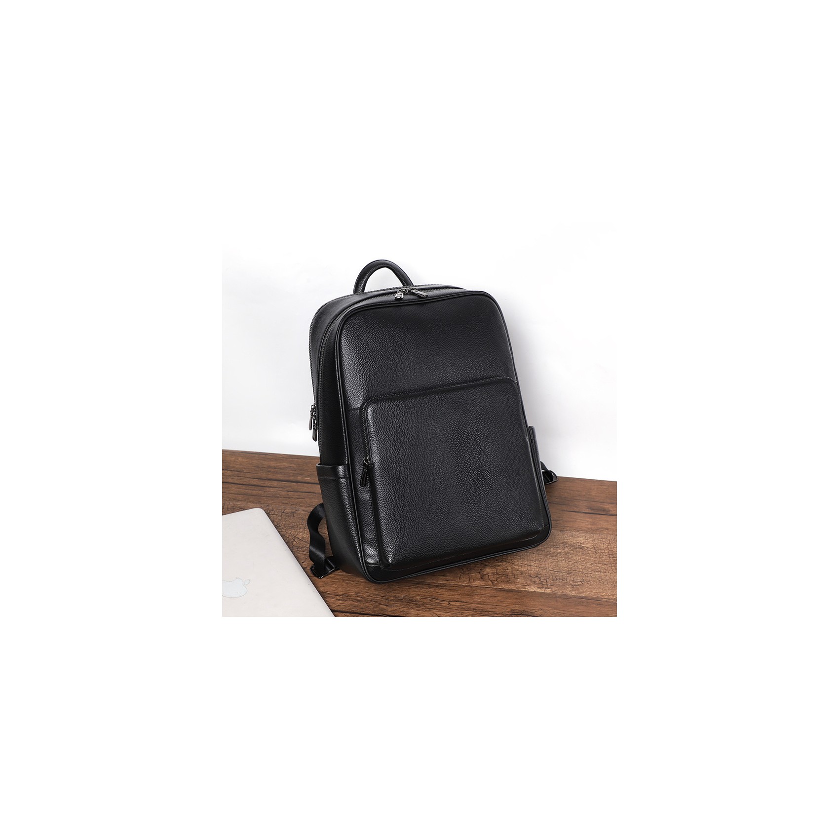 Мужской кожаный рюкзак Theodore черный