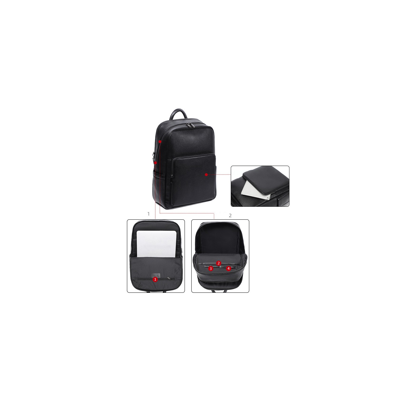 Чоловічий шкіряний рюкзак Theodore чорний