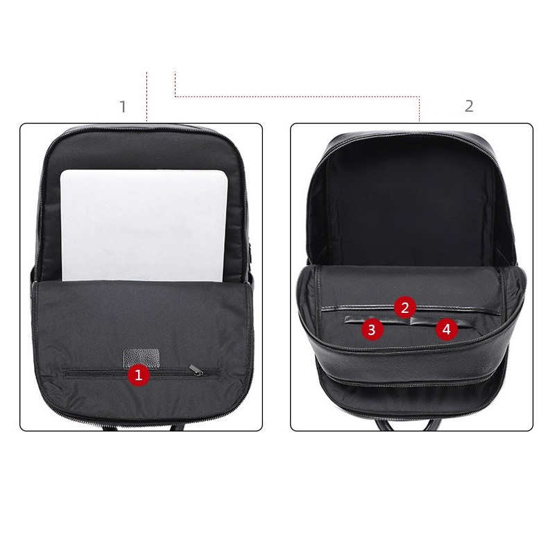 Чоловічий шкіряний рюкзак Theodore чорний - 6 фото