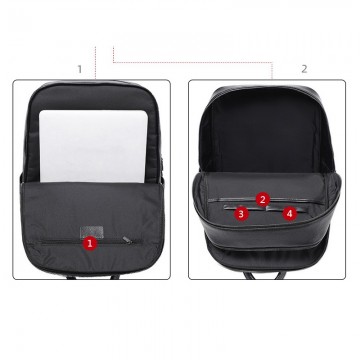 Чоловічий шкіряний рюкзак Theodore чорний фото