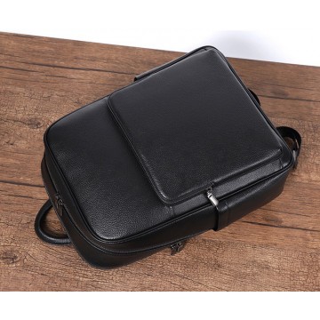 Мужской кожаный рюкзак Theodore черный фото