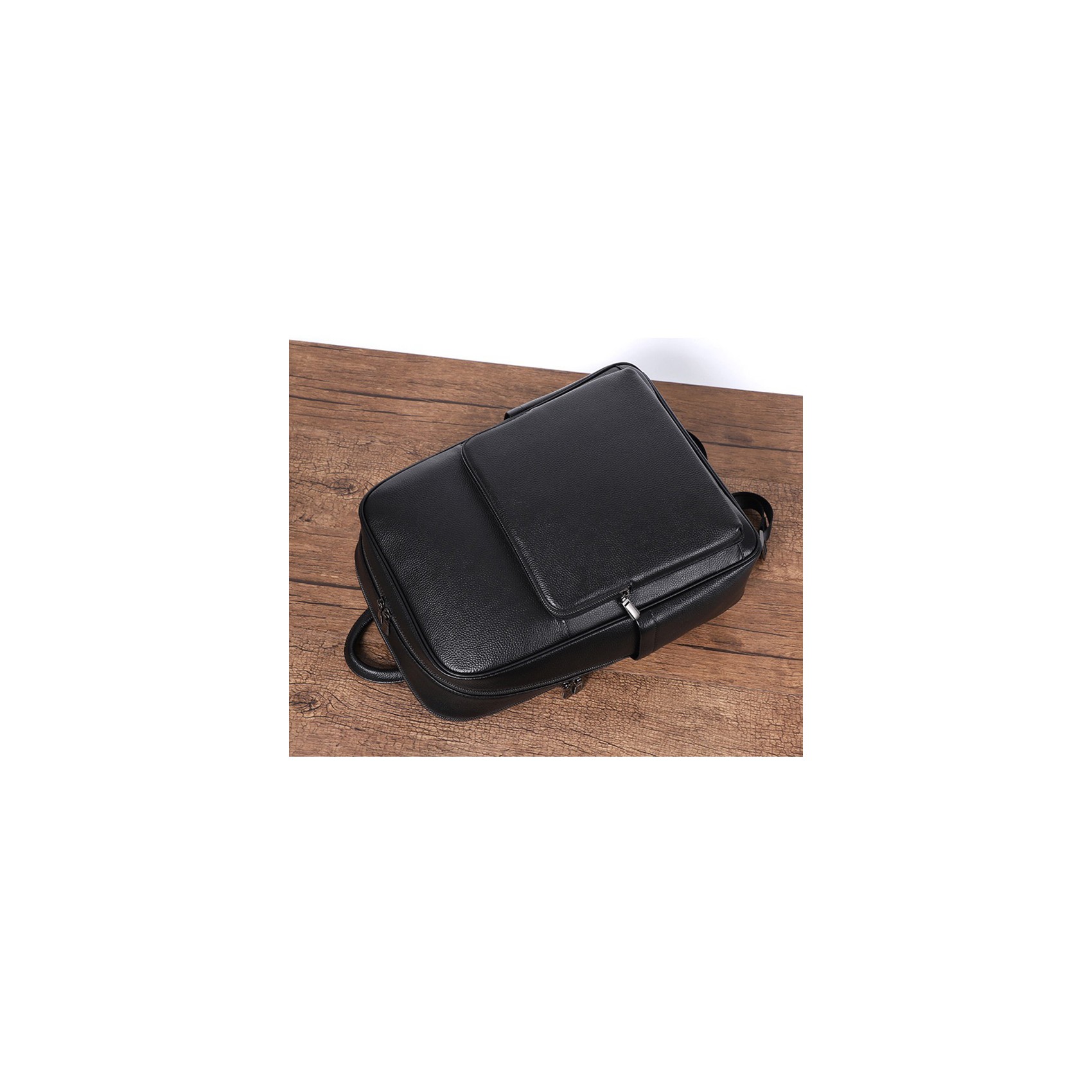 Мужской кожаный рюкзак Theodore черный