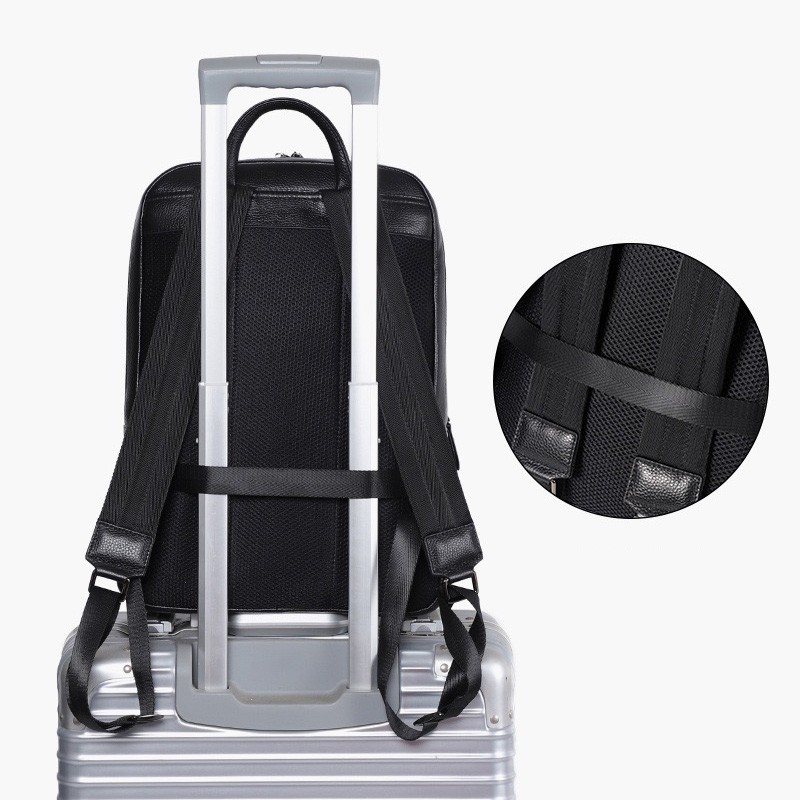 Мужской кожаный рюкзак Theodore черный - 8 фото