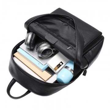 Мужской кожаный рюкзак Haddon черный фото