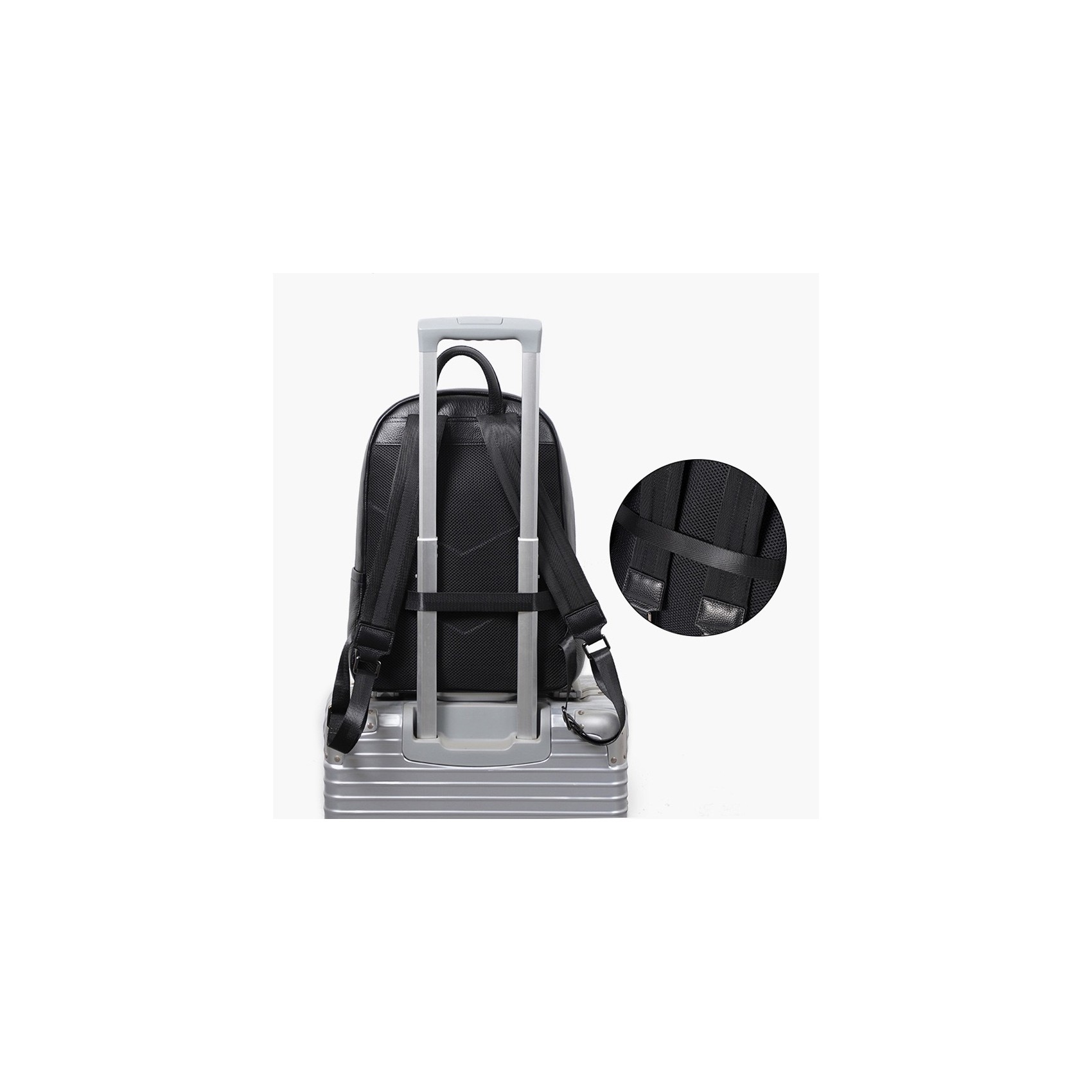 Чоловічий шкіряний рюкзак Haddon чорний