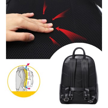 Чоловічий шкіряний рюкзак Haddon чорний фото