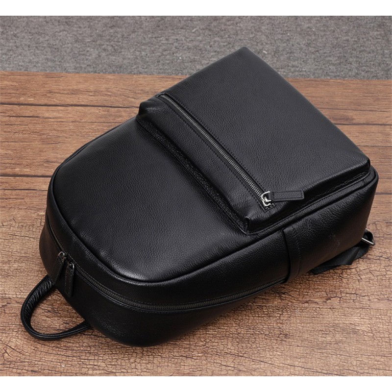 Мужской кожаный рюкзак Haddon черный - 11 фото