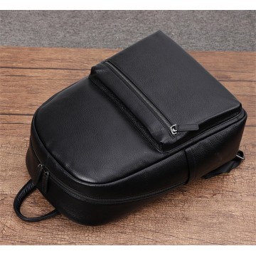 Чоловічий шкіряний рюкзак Haddon чорний фото