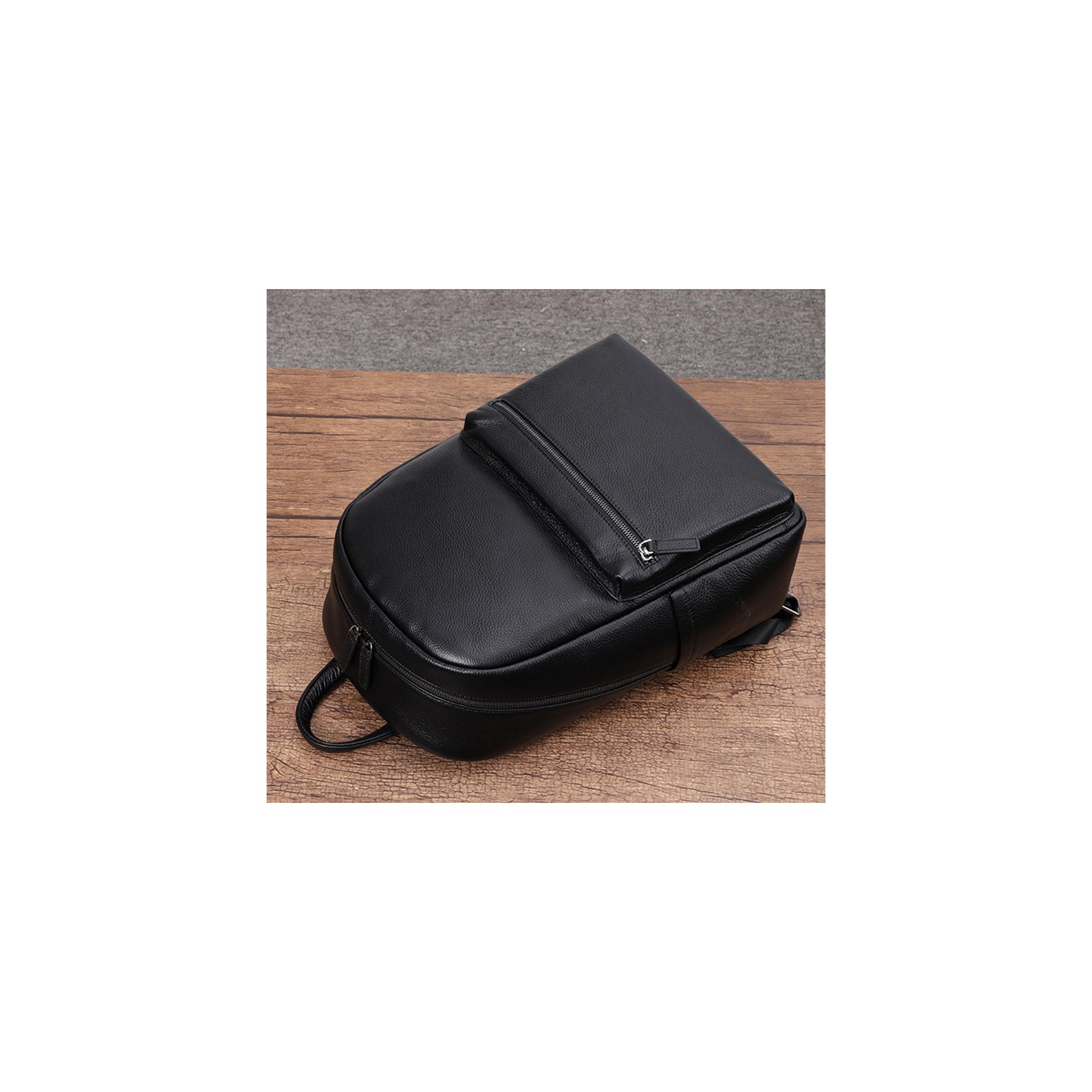 Мужской кожаный рюкзак Haddon черный