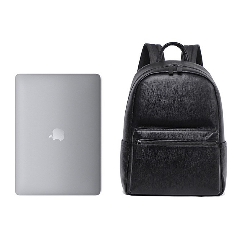 Мужской кожаный рюкзак Haddon черный - 12 фото