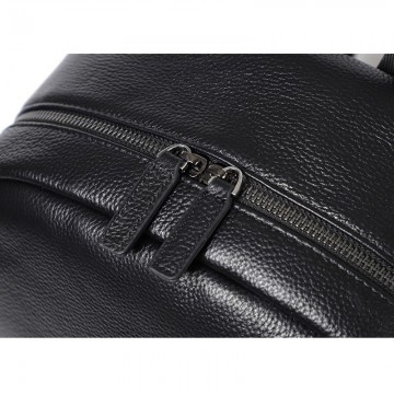 Чоловічий шкіряний рюкзак Haddon чорний фото