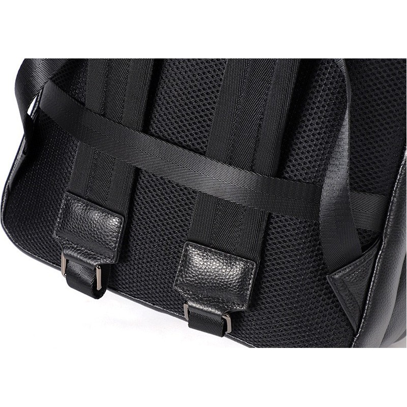 Чоловічий шкіряний рюкзак Haddon чорний - 15 фото