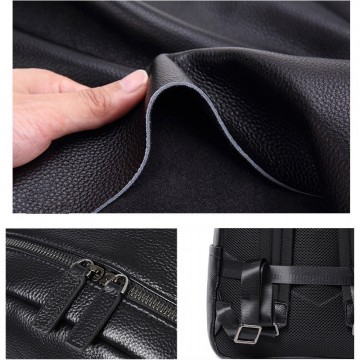 Мужской кожаный рюкзак Haddon черный фото