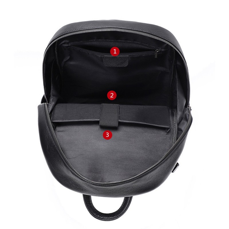 Чоловічий шкіряний рюкзак Haddon чорний - 5 фото