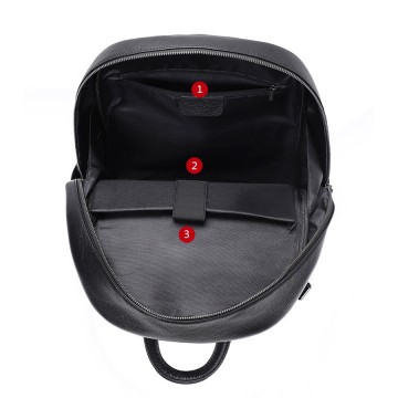 Мужской кожаный рюкзак Haddon черный фото