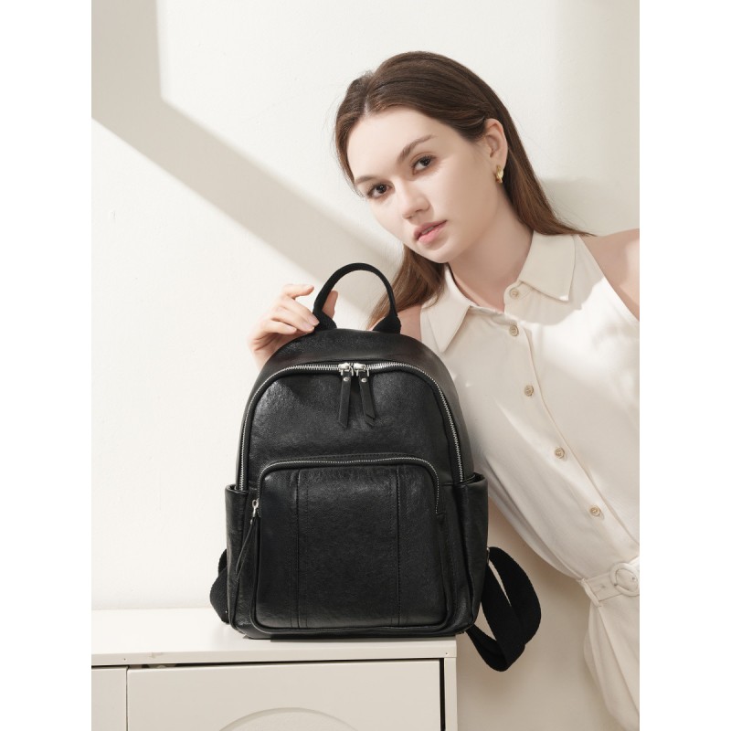 Женский кожаный рюкзак Giulia черный - 1 фото