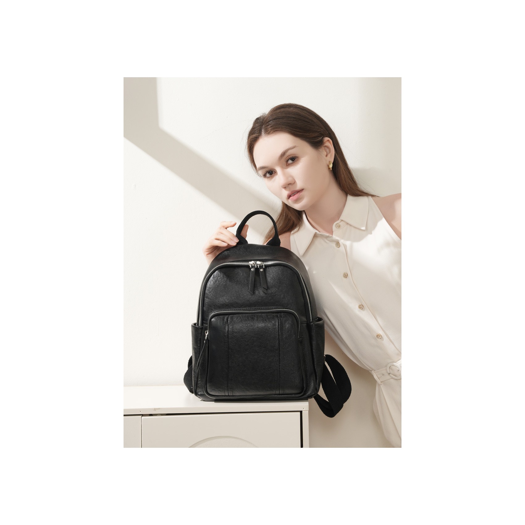 Жіночий шкіряний рюкзак Giulia чорний