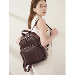 Женский кожаный рюкзак Giulia темно-коричневый