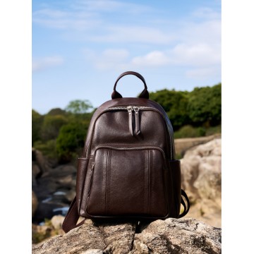 Жіночий шкіряний рюкзак Giulia темно-коричневий фото