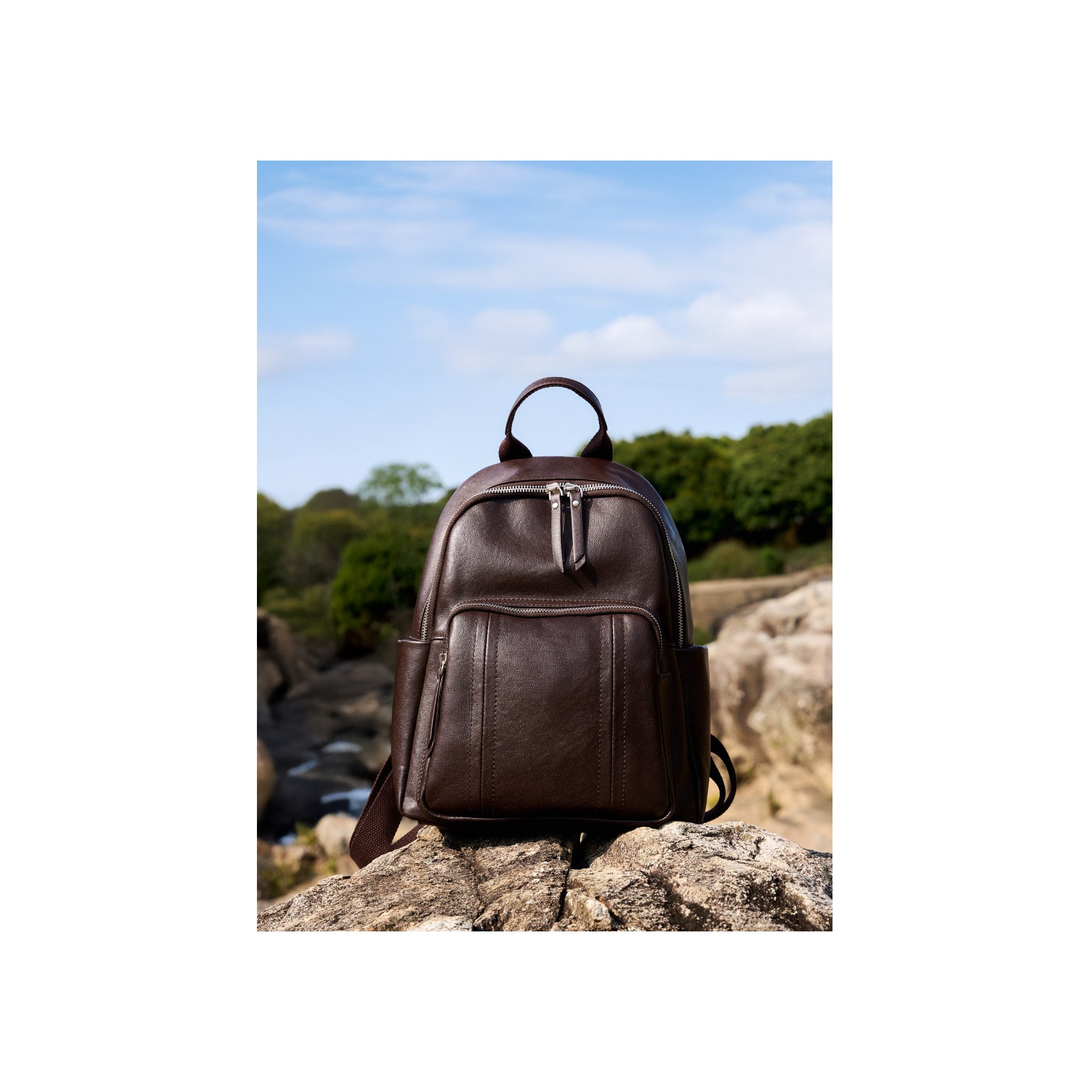 Жіночий шкіряний рюкзак Giulia темно-коричневий