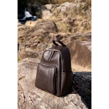 Жіночий шкіряний рюкзак Giulia темно-коричневий фото