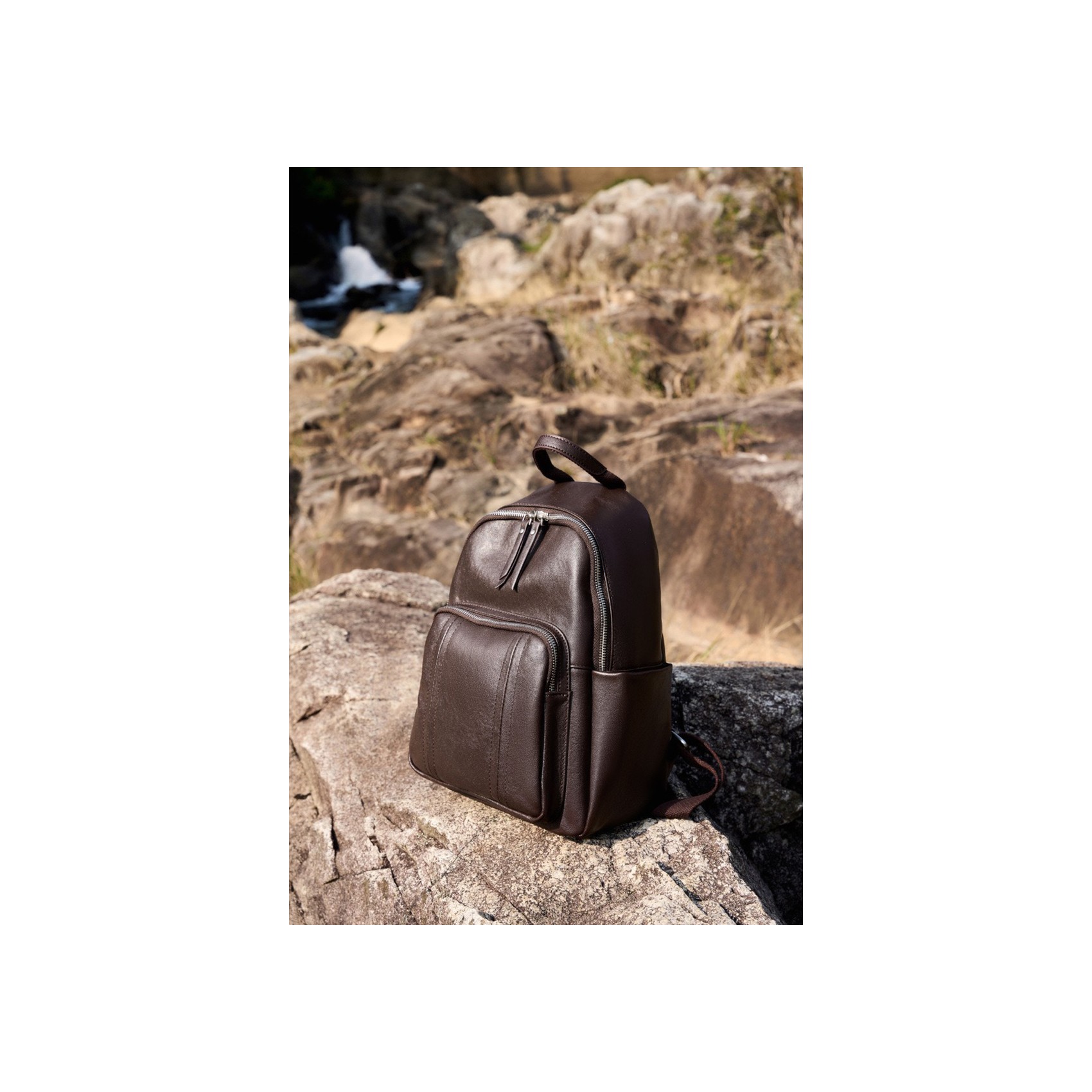 Женский кожаный рюкзак Giulia темно-коричневый