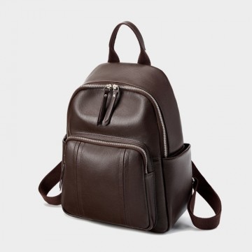 Жіночий шкіряний рюкзак Giulia темно-коричневий фото