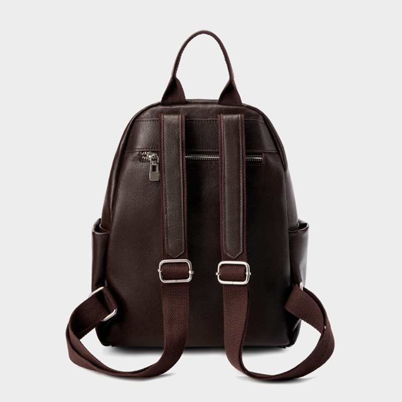 Женский кожаный рюкзак Giulia темно-коричневый - 4 фото