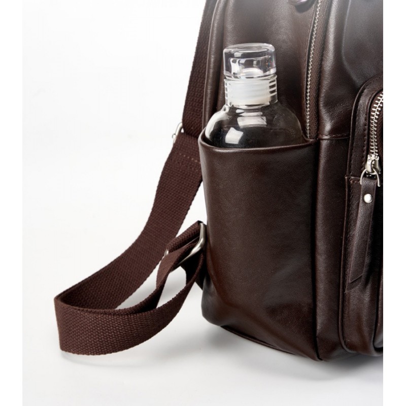 Женский кожаный рюкзак Giulia темно-коричневый - 16 фото