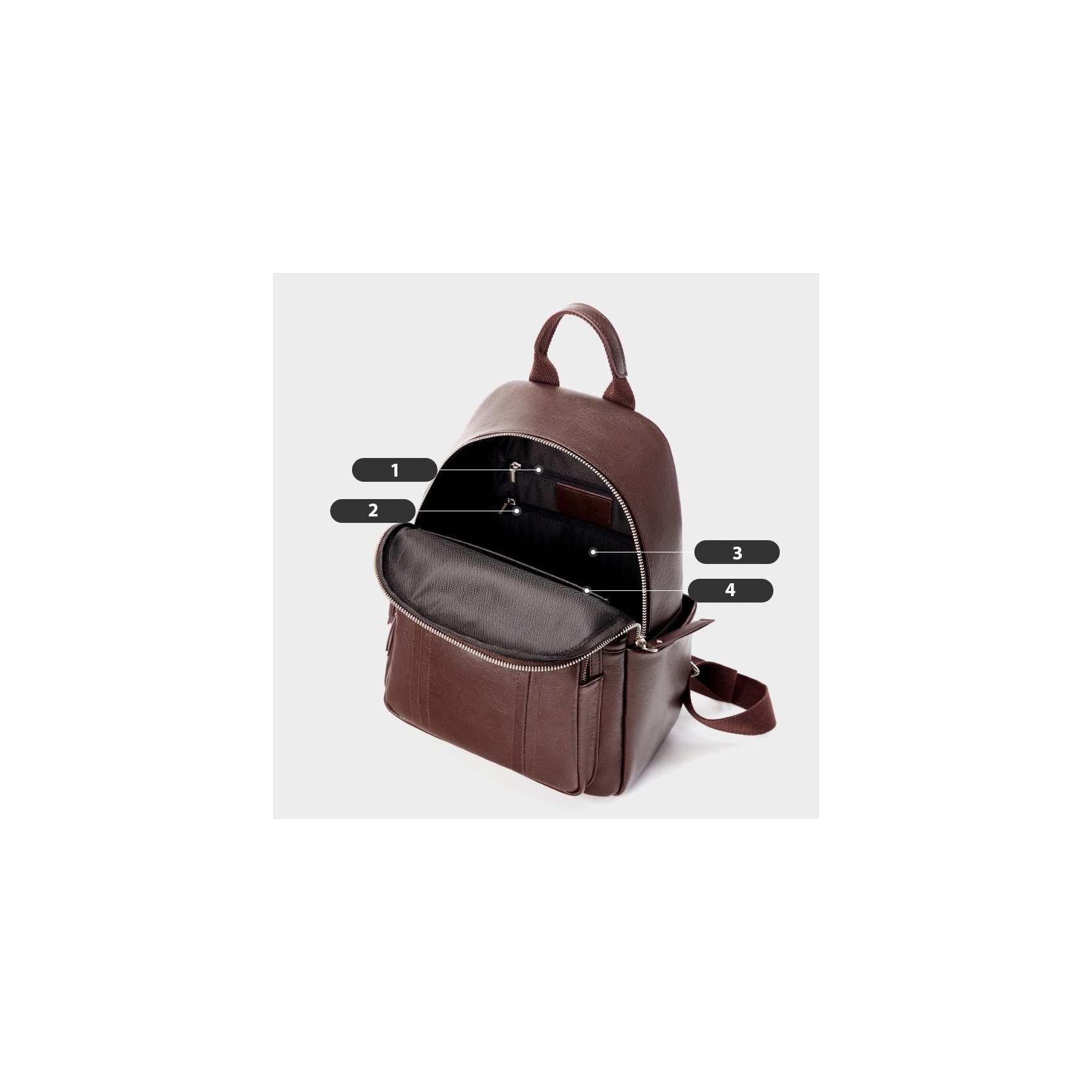 Жіночий шкіряний рюкзак Giulia коричневий